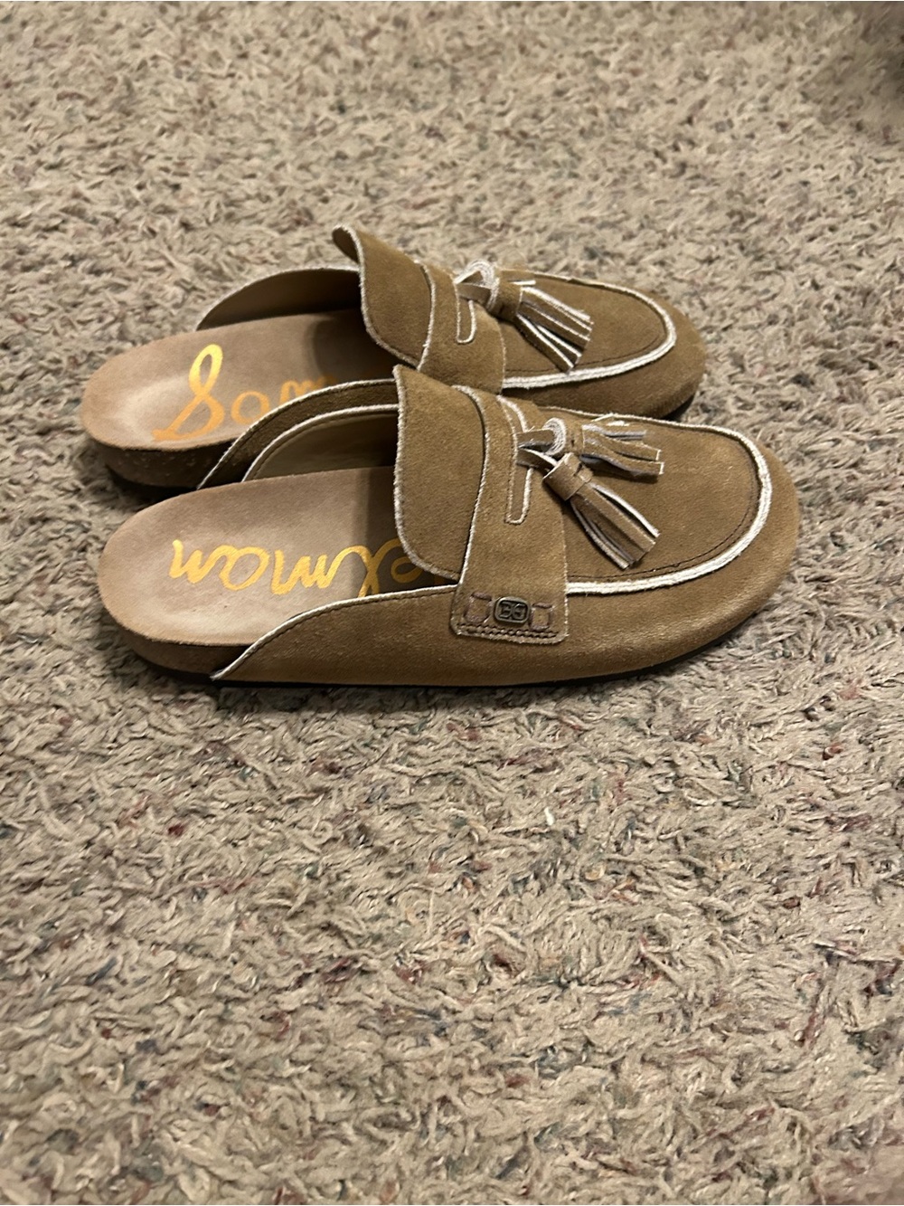 Sam Edelman Brown Suede Tassel Mule Clogs - Picture 5 of 8